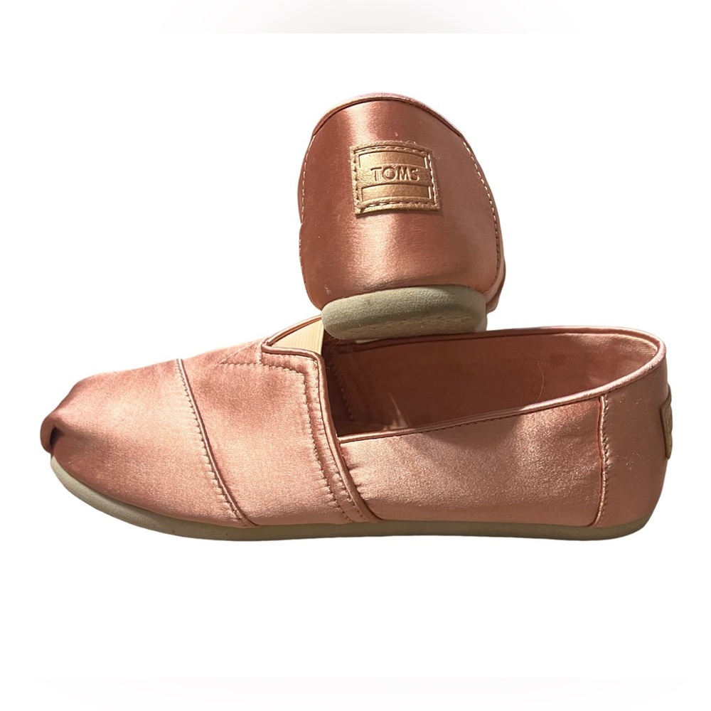 TOMS Satin Rose Gold Avalon Slip On Shoes
